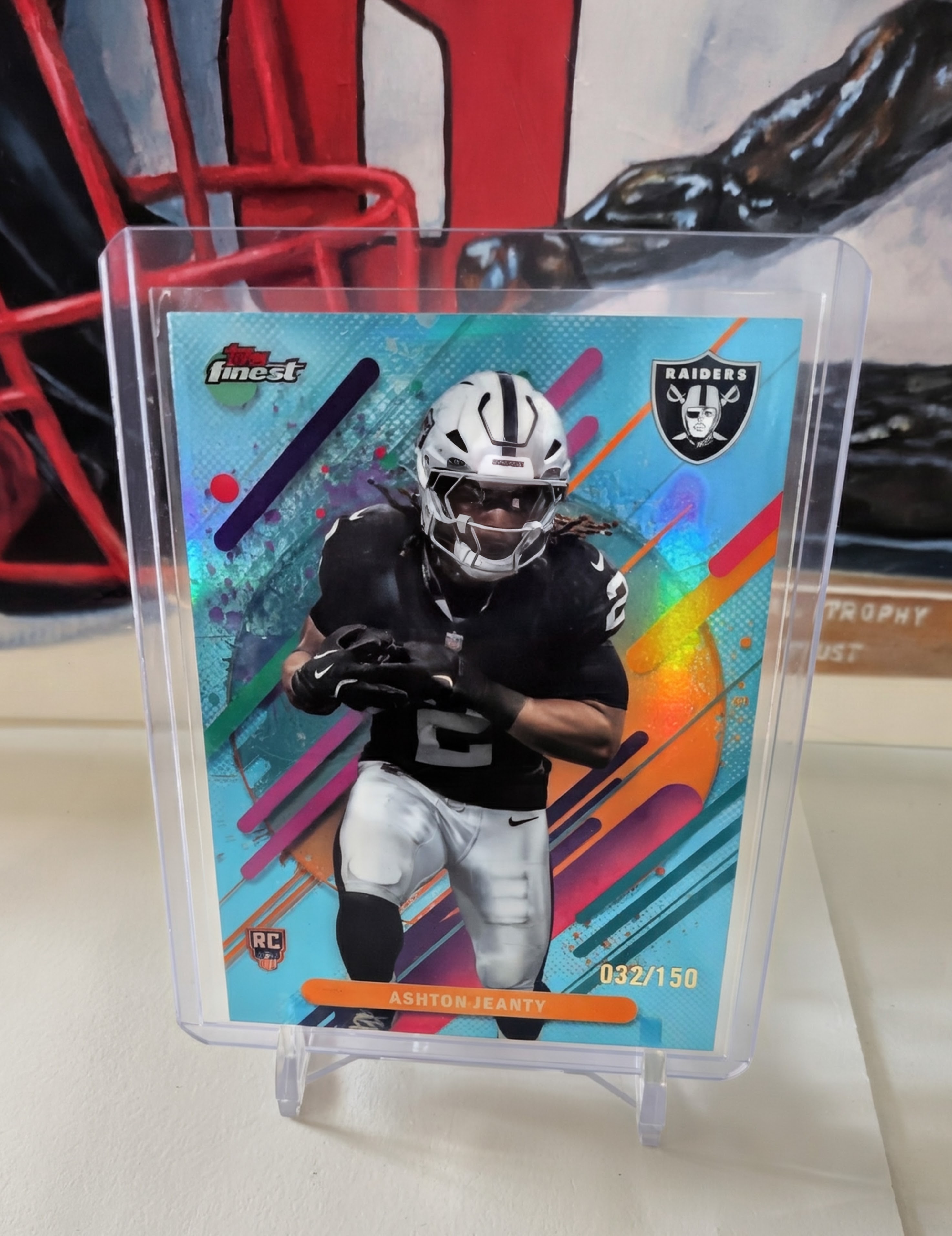 2025 Topps Finest Ashton Jeanty #207 Sky Blue Refactor /150