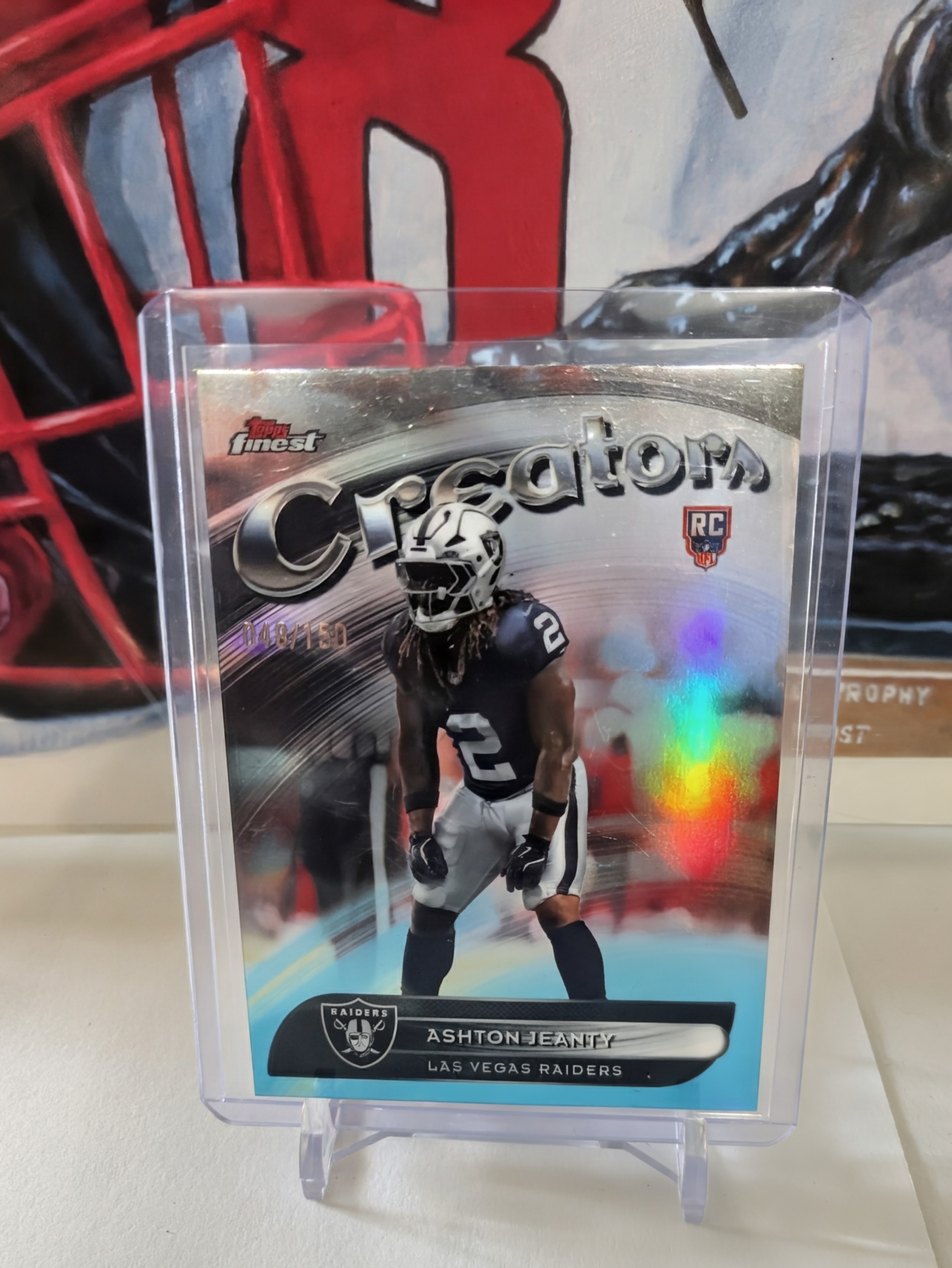 2025 Topps Finest Ashton Jeanty #Creators Blue Refactor /150