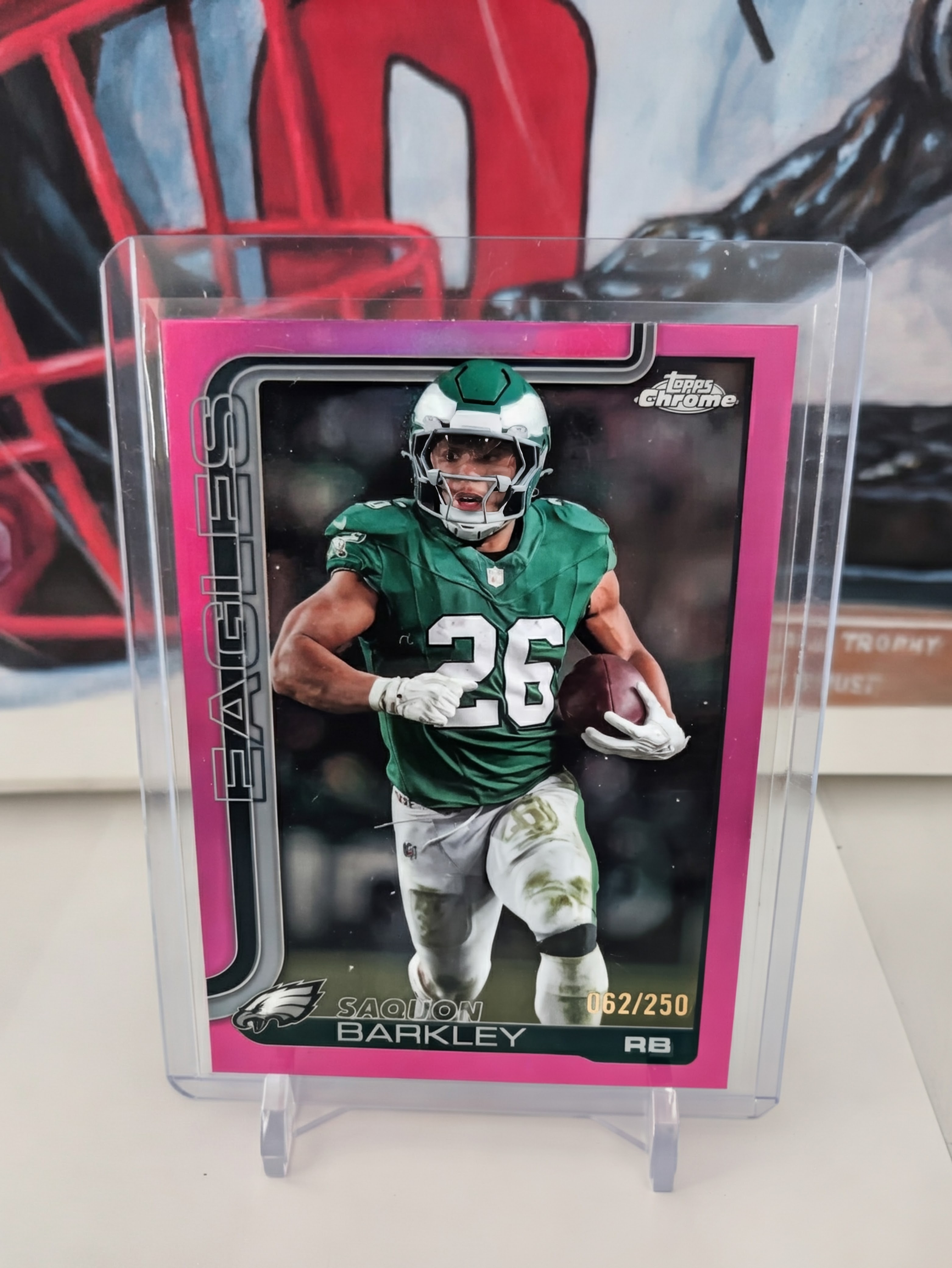 2025 Topps Chrome Saquon Barkley #248 Pink Refactor /250